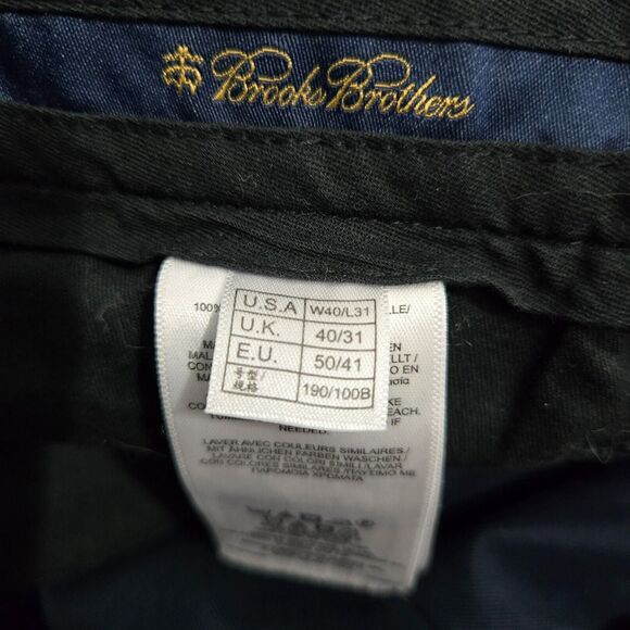 Brooks Brothers Men 40X31(30.5) Navy Advantage Chino Clark Straight Leg Pants - Picture 7 of 13